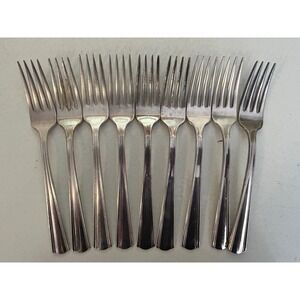 Vintage MC‎ Flatware, Victor S Co. I S, Nine Forks, Restaurant Flatware ,